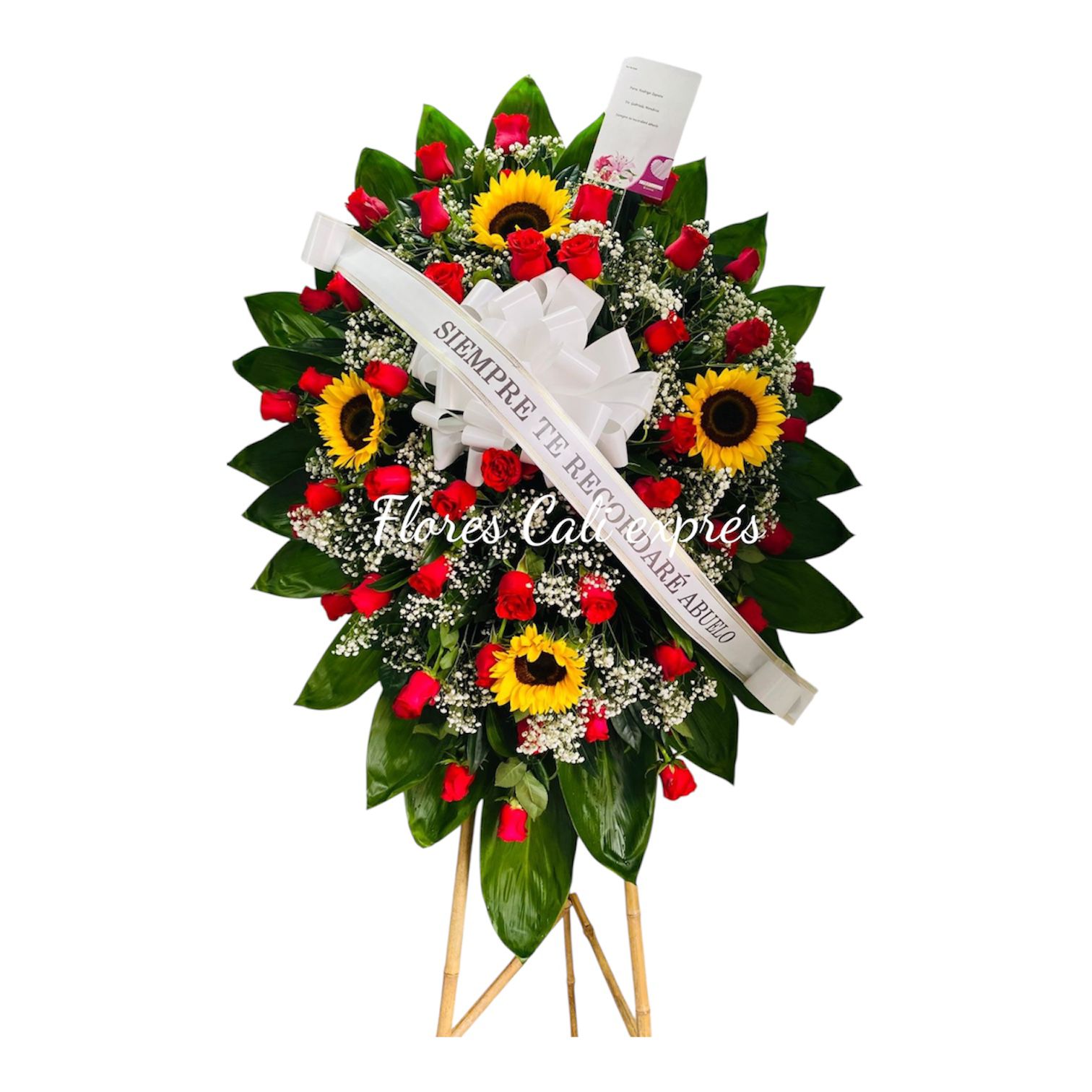 Corona Fúnebre de Rosas Rojas – Flores para Difunto
