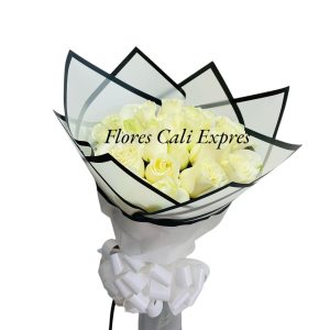 Bouquet Rosas Blancas Cali