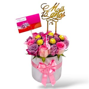 Caja de Rosas con Chocolates para Regalo