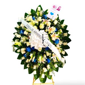 Corona de Rosas Blancas y Lirios a Domicilio
